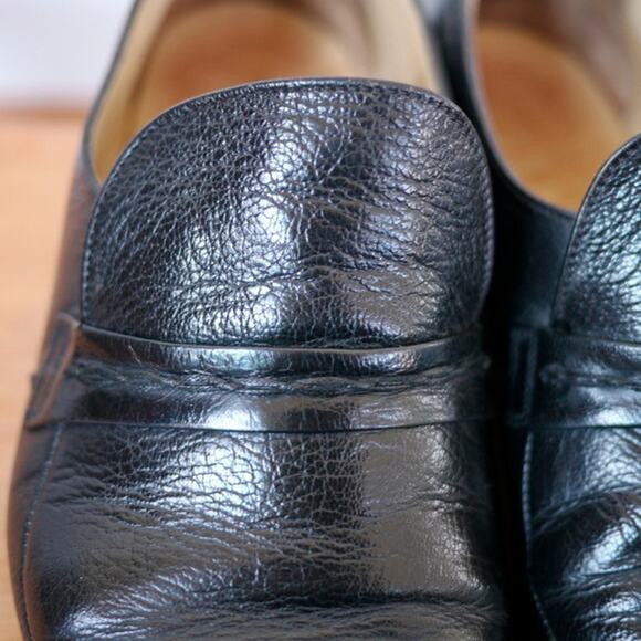Vintage Grenson Footmaster Black Pebble Grain Leather Sole Loafers ENGLAND 7 40 main image 5